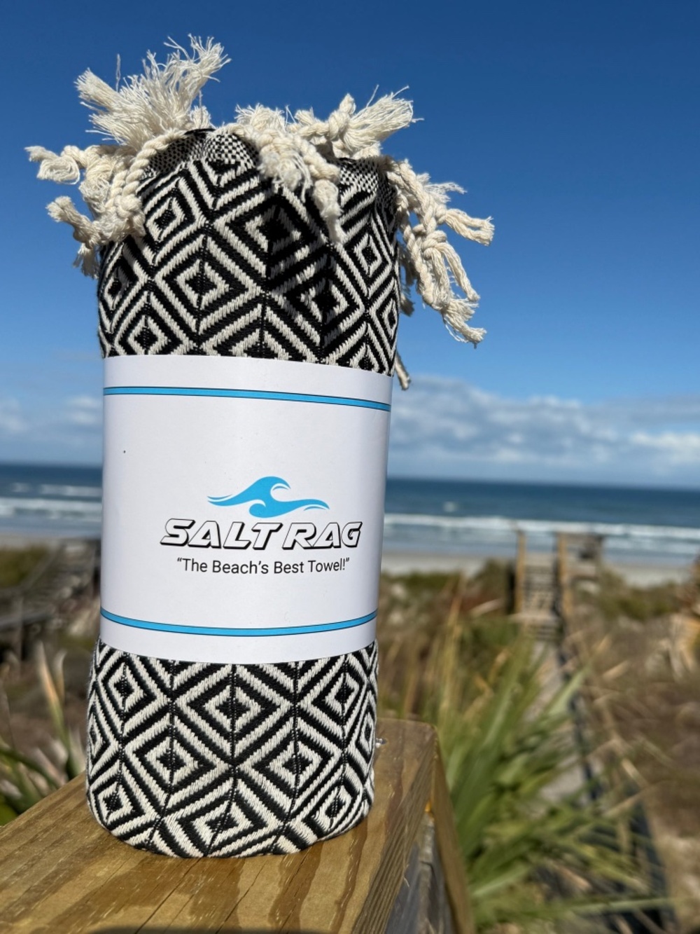 Sandbar Rag Black — Salt Rag™ Sand-Resistant Turkish Beach Towel